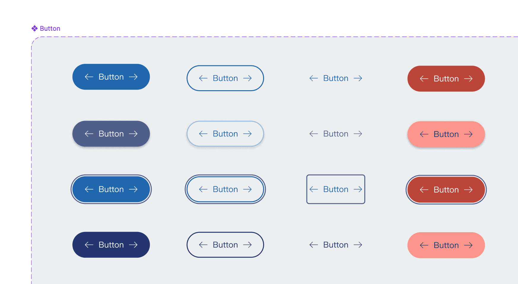 Screenshot of button components with compliant color contrast